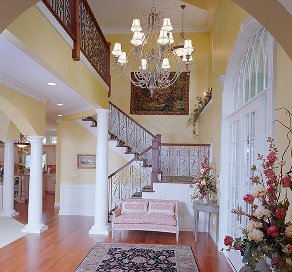 Entrance hallway to custom home design