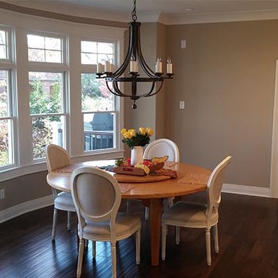 Michael and associates custom kitchen nook with rounded window seating area